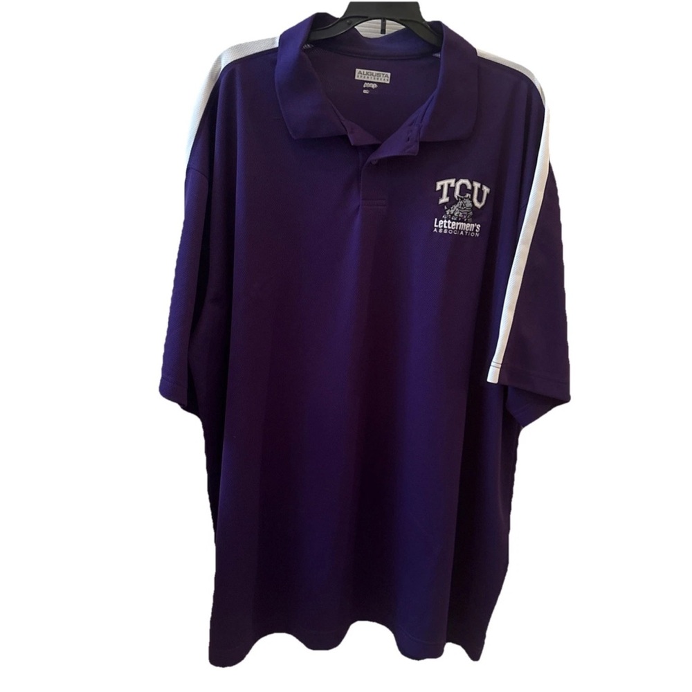 TCU Polo Shirt Mens 3XL Texas Christian University Horned Frogs Logo Golf Purple